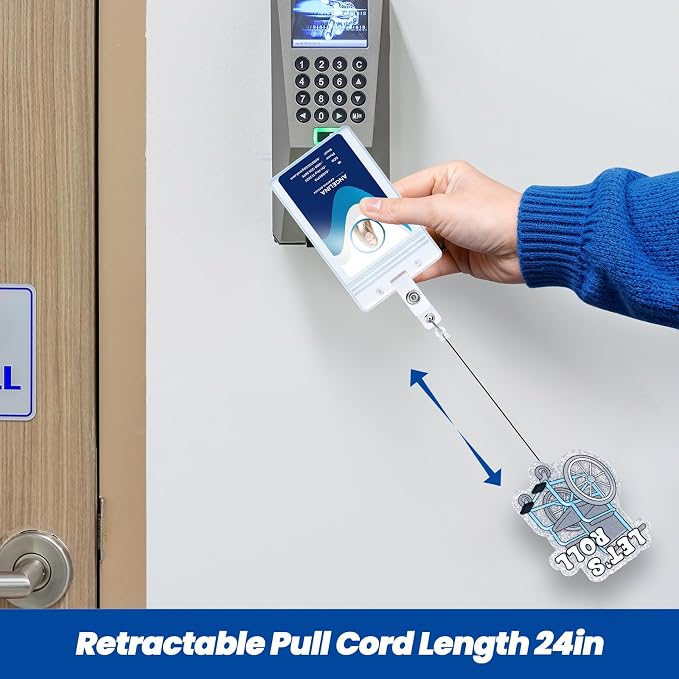 Let's Roll Funny Nurse Badge Reel, Cute Retractable ID Badge Holder - Image 6