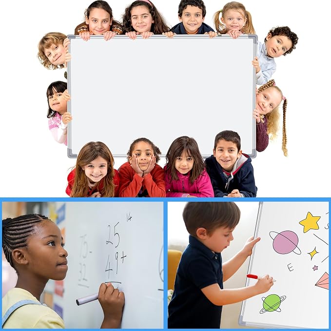 Tinlade 6 Pack Magnetic Dry Erase Whiteboard Message Presentation White Board - Image 2