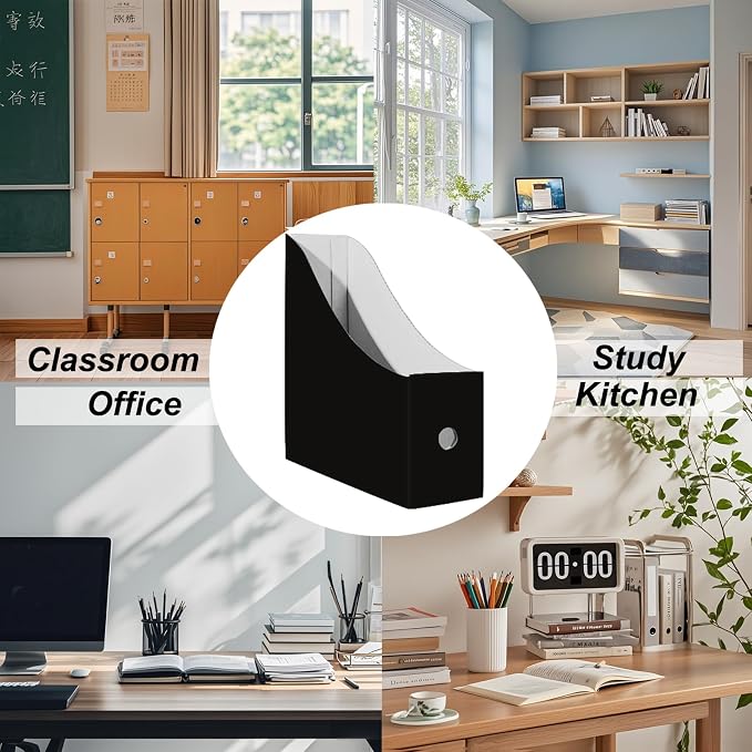 Limitliho 12 Pack Black Cardboard Magazine File Holder - Image 5