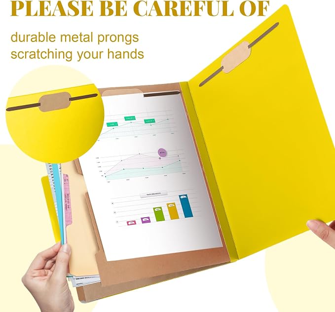 Skyygemm 12 Pcs Classification Folders Letter Size, 2 Pocket Dividers - Image 3
