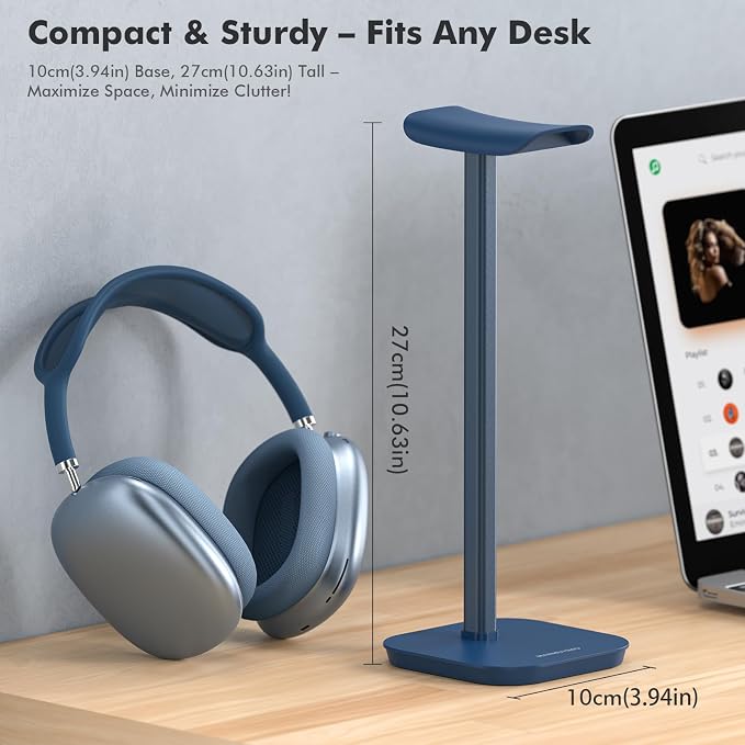 Headphone Stand, Desktop Headset Holder Heavy Base Desk Earphone Stand Aluminum - Image 2