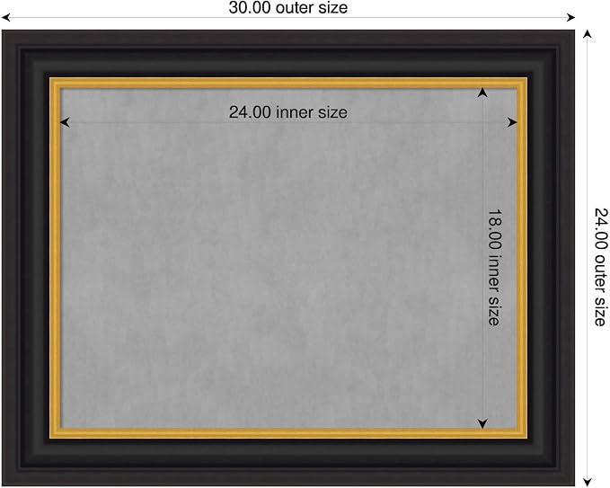 Amanti Art Black Framed Magnetic Board 24x30 Medium Vision Board - Image 2