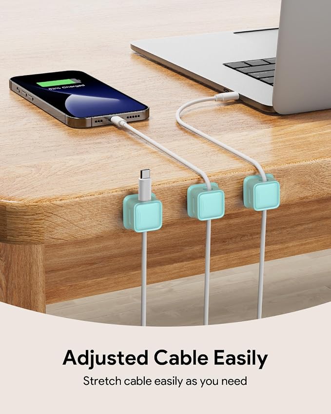 8 Pack Magnetic Cord Organizer, Easy Secure Adhesive Cable Management, Wire - Image 2