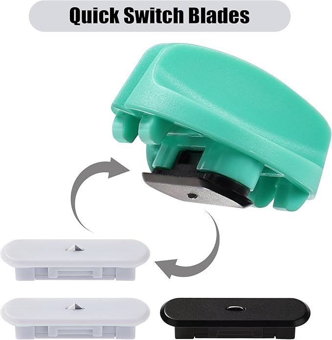 4-Pack Trimmer Replacement Blades for Fiskars Paper Trimmer, Replacement Blade for All Series of Fiskars/Portable&Precision Trimmer,Arts and Crafts,3 Cutting&1 Scoring Blades,Slider,Ice Blue-DeskLoop Office