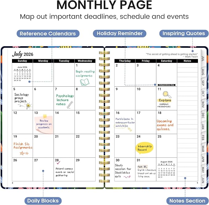Planner 2026-2027, Academic Monthly and Weekly Calendar Planner - Image 2