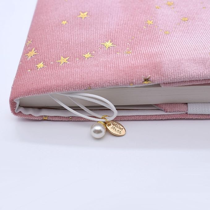 BLBMH A5 Book Covers for Paperbacks Book Cover for Privacy Fit for 5.5x8.3 inch Adjustable Book Sleeve Cover for Women Over 15 Diary Softcover Protector for Notebook - Velvet Pink-DeskLoop Office