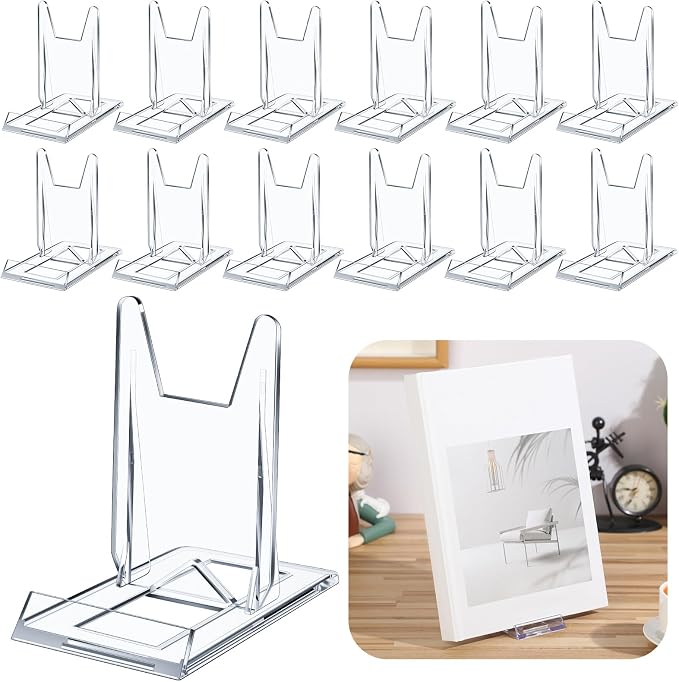 6 Pack Acrylic Book Stand for Display Adjustable Clear Display Holder Easel - Image 9