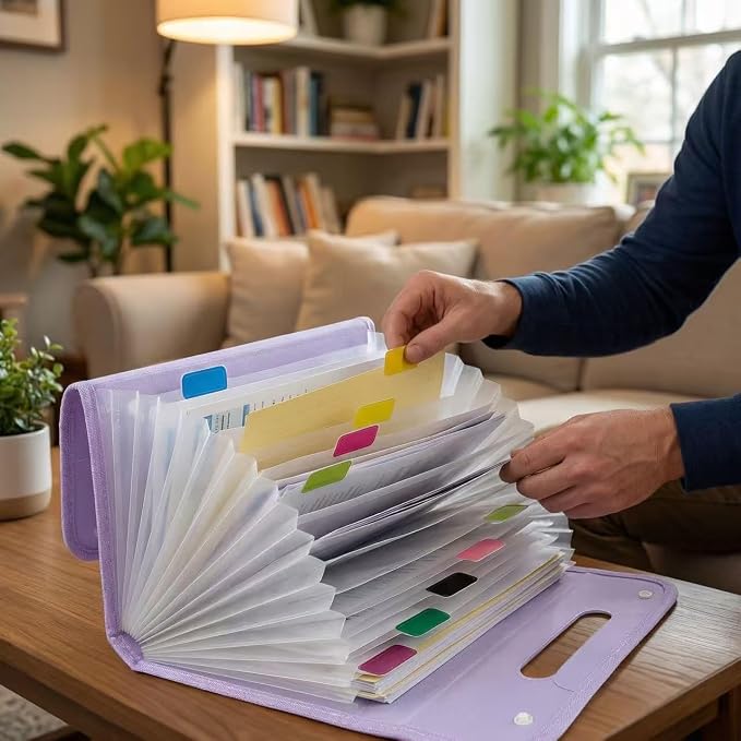 Vertical Accordion File Folder, 13 Pockets Expanding File Organize - Image 3