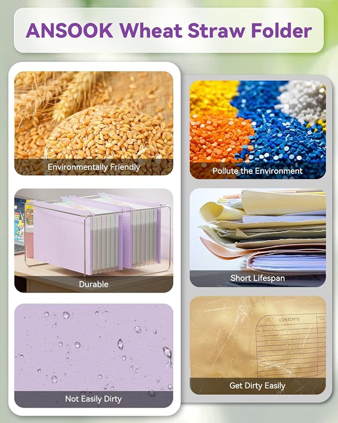 ANSOOK Hanging File Folders, Reinforced Expanding Hang Folder Letter Size - Image 7