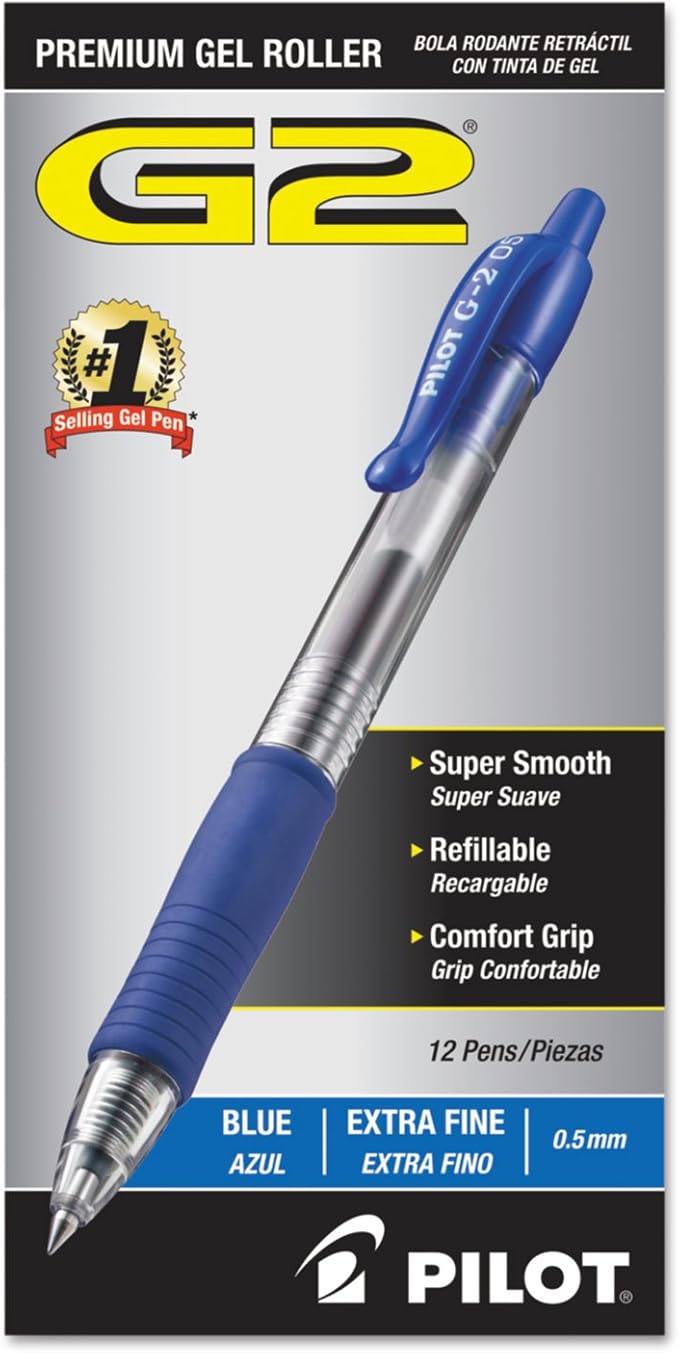 Pilot G2 Premium Gel Roller Pens, Extra Fine Point 0.5 mm, Journaling, and by PilotCorporationofAmerica