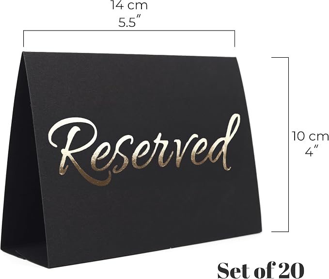 20 Pack Black Reserved Table Sign - Image 3