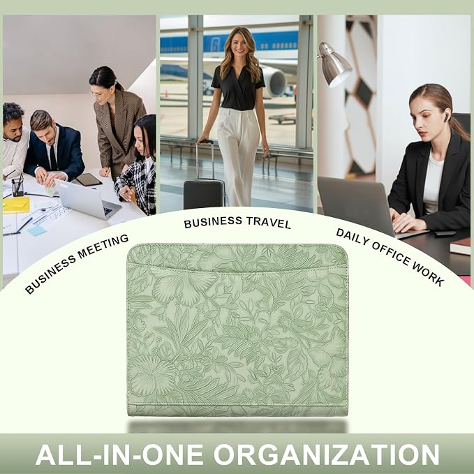 Leathario Portfolio Binder, Includes 10 Sheet Protectors and 3 Notepads - Image 7