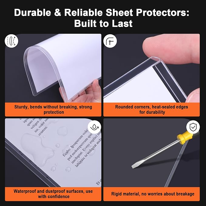 Ndsox 15 Pack 8" x 10" Rigid Print Protectors Clear Hard Plastic Sheet - Image 3