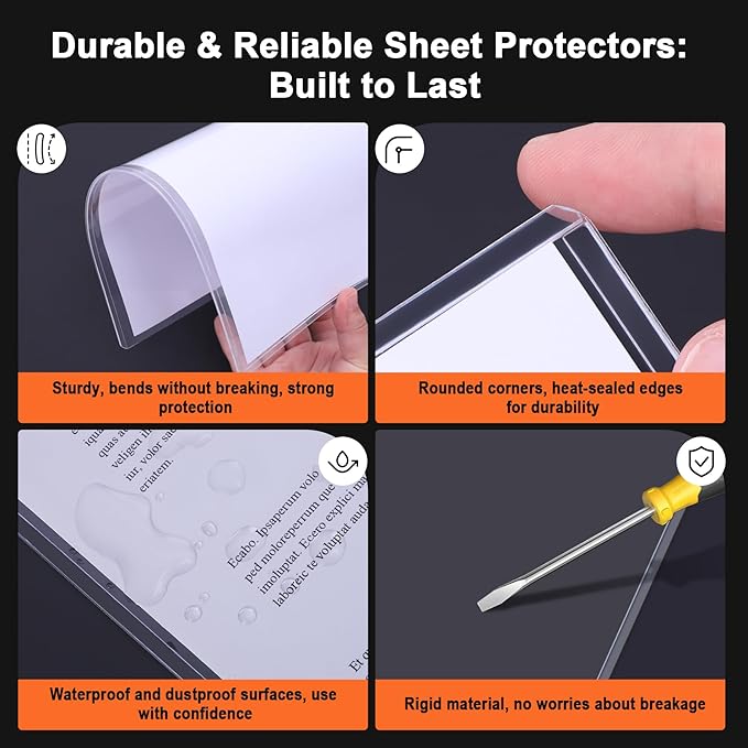 Ndsox 5 Pack 8.5" x 11" Rigid Print Protectors Clear Hard Plastic Sheet - Image 4