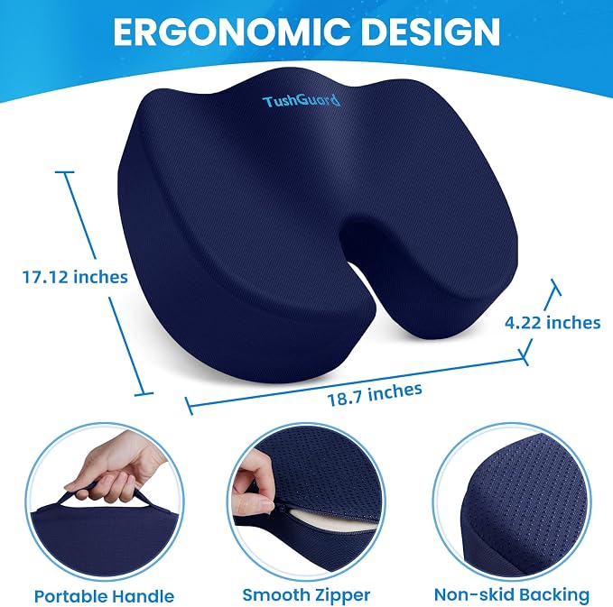 TushGuard Seat Cushion, Office Chair Cushions, Car Seat Cushion, Non-Slip - Image 2