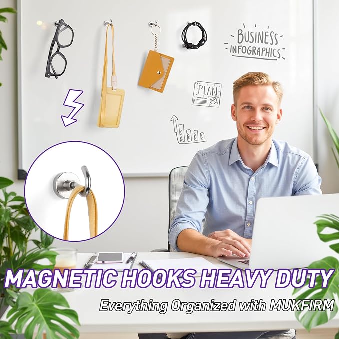 40 Pack Magnetic Hooks for 2026 Cruise Cabins Beach Vacation 30lbs+ Heavy Duty - Image 7