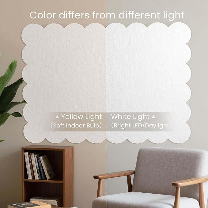 Lightomorrow Scalloped Bulletin Board, 48 x 36 Inches Felt Pin Board - Image 3