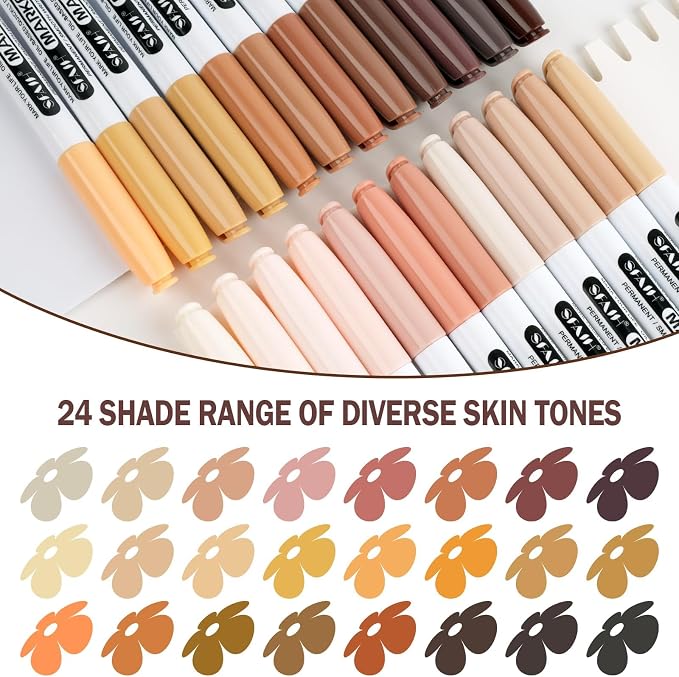 SFAIH 24 Skin Tone Permanent Markers - Image 4