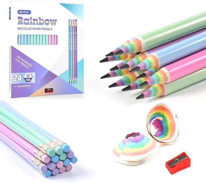 ECOTREE Pre-Sharpened Pencils #2 Cute Number 2 Pencils by ECOTREE