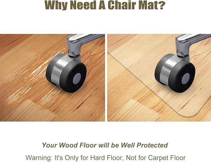 Azadx Office Chair Mat for Hardwood Floor 30 x 48'', Small Chair Mats Clear - Image 6
