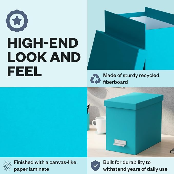 Bigso John Fiberboard Label Frame Desktop File Storage Box - Image 4