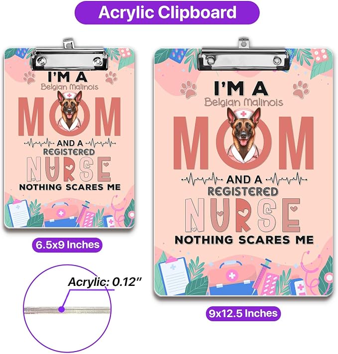 I'm a Belgian Malinois Mom and a Registered Nurse Nothing Scares Me Acrylic - Image 5