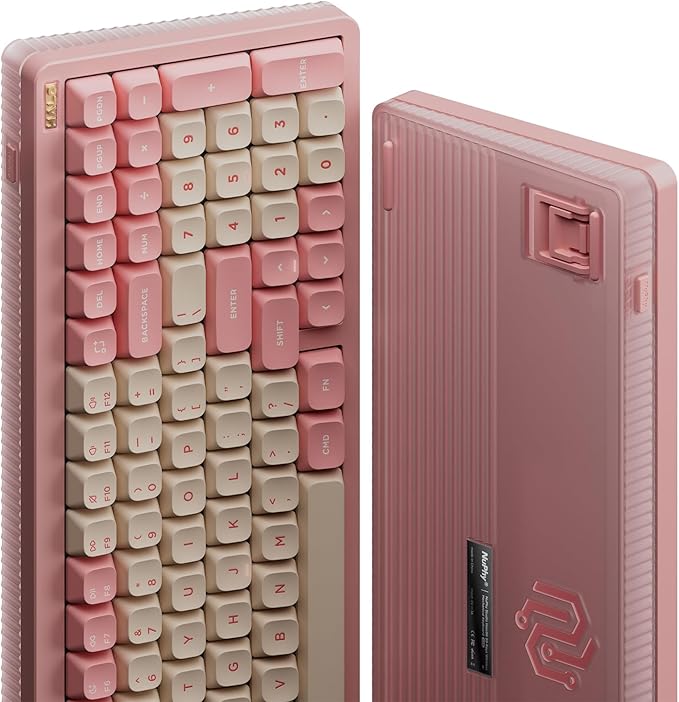 nuphy Halo96 V2 Wireless Keyboard,Gasket Structure,96% Hot Swappable Gaming Keyboard, 99 Kyes RGB Backlit Mechanical Keyboard, Support QMK/VIA,Bluetooth/USB-C/2.4GHz-Pink,Lemon Switches (55gf)-DeskLoop Office