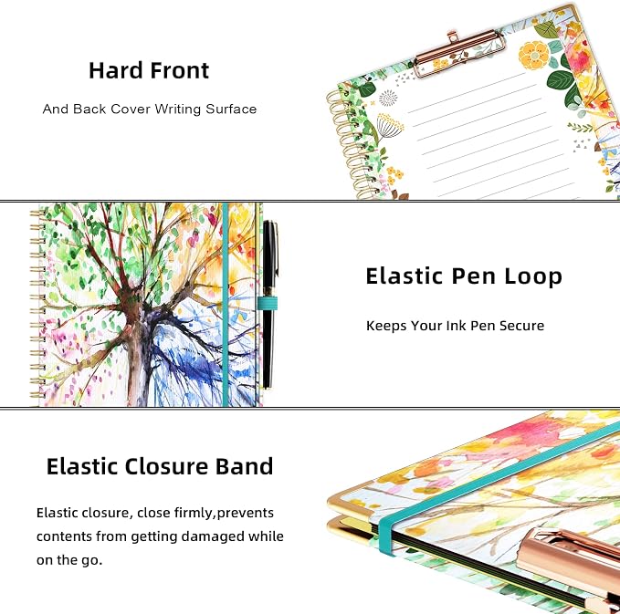 Ospelelf Clipboard with Storage 8.5 X 11，Padfolio Organizer, Spiral Portfolio - Image 5