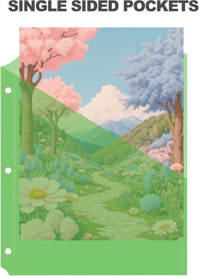 Seashell 25 Pack Poly Translucent Slash File Jacket, 3 Hole Punch Binder - Image 4