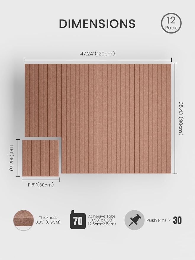 Bumusty Large Cork Board Alternative-48 x 36" Felt Bulletin Board Tiles - Image 2