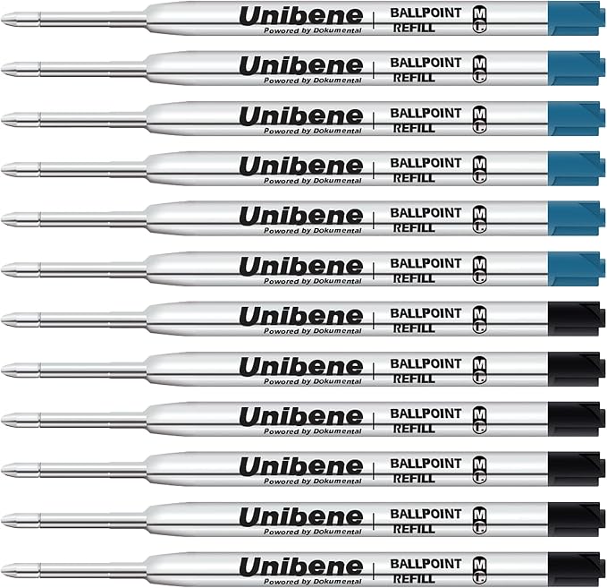 Unibene Parker Compatible Ballpoint Refills 12 Pack, 1.0mm Medium Point-6 by UNIBENE