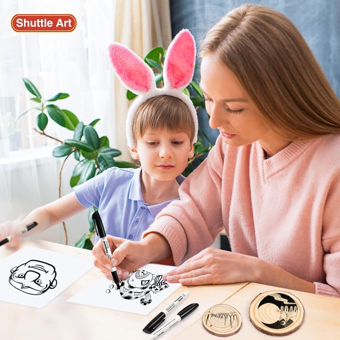 Shuttle Art Permanent Markers, 70 Pack Black Permanent Marker set, Fine Point - Image 6