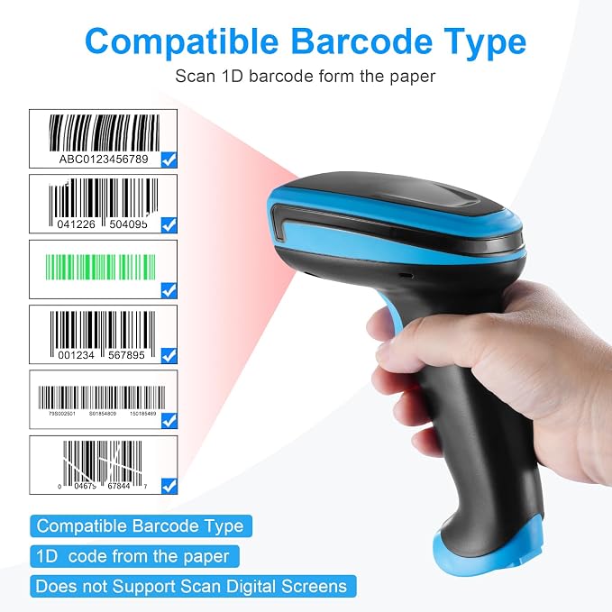 Barcode Scanner Onewscan Wireless 1D Laser Bar Code Scanners - Image 4