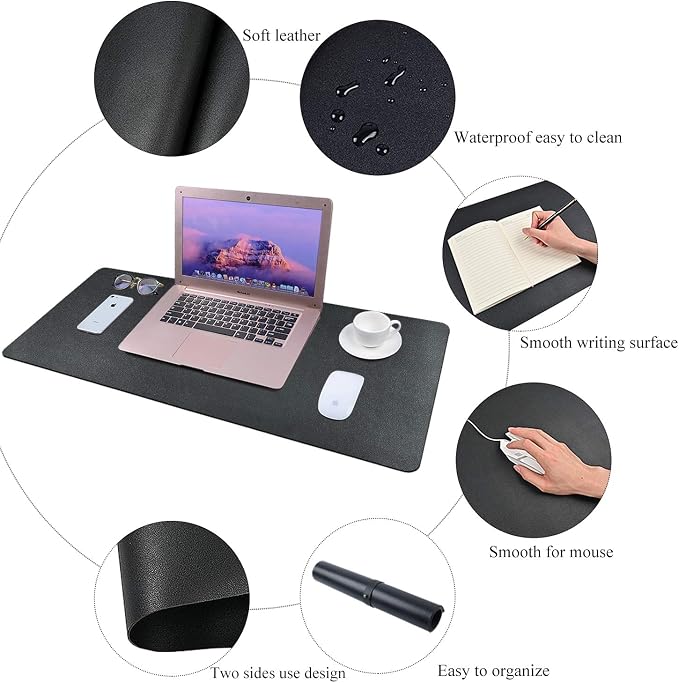 Desk Pad for Office Home 31" x 13", PU Leather Waterproof Large Desk Writing - Image 6