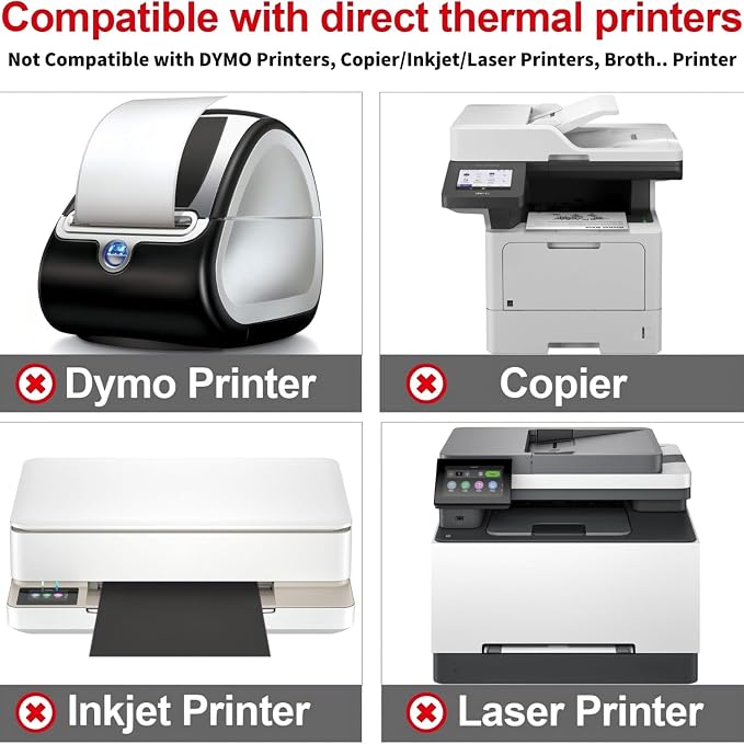100 4x6 Thermal Labels 100/Stack, HUOJI Shipping Thermal Labels 4x6 Fanfold - Image 4