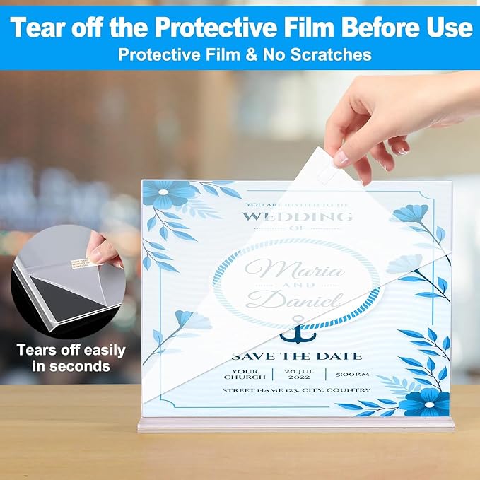 EHWINE Acrylic Sign Holder 4 x 6 Horizontal, 20 Pack Double-Sided Stand up - Image 4