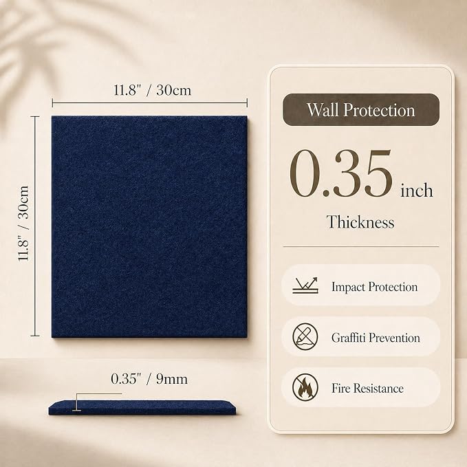 Felt Bulletin Board Tiles, Large Cork Board Alternative, 24 x 36 in | 0.35 in - Image 2