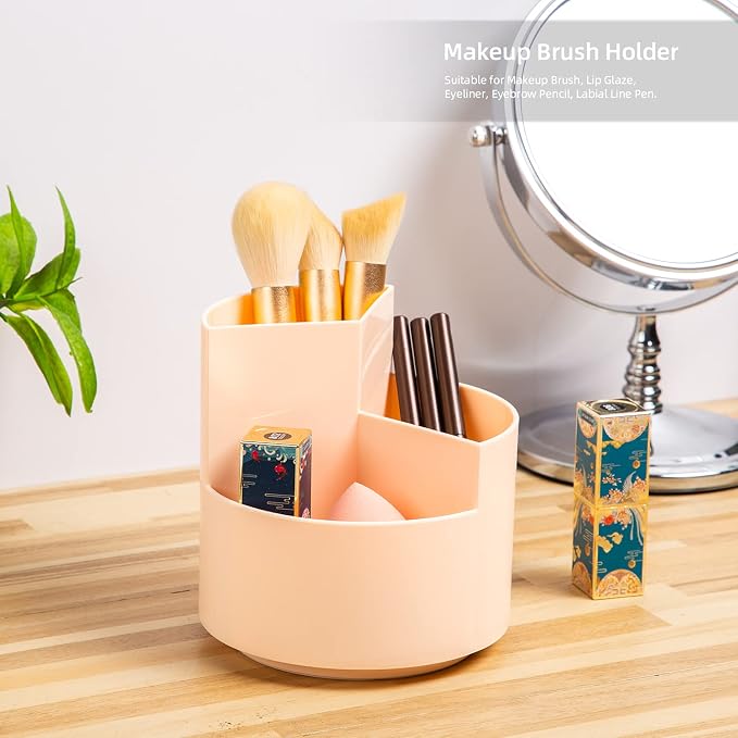 Desk Pencil Pen Holder, 3 Slots 360-Degree Spinning Organizers, Desktop Storage - Image 6