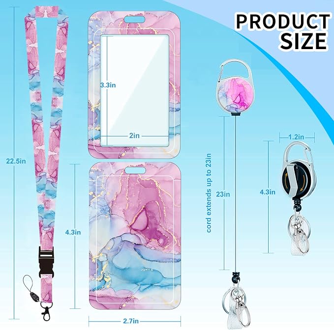 Badge Lanyard and ID Badge Holder, Retractable Badge Reels - Image 2
