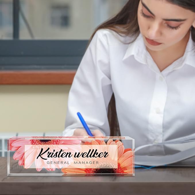 Personalized Office Name Plate for Desk, Custom Employee Appreciation Gifts - Image 3
