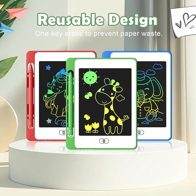 3 Pack LCD Writing Tablet for Kids, 6.5 Inch Colorful Doodle Board Drawing - Image 2