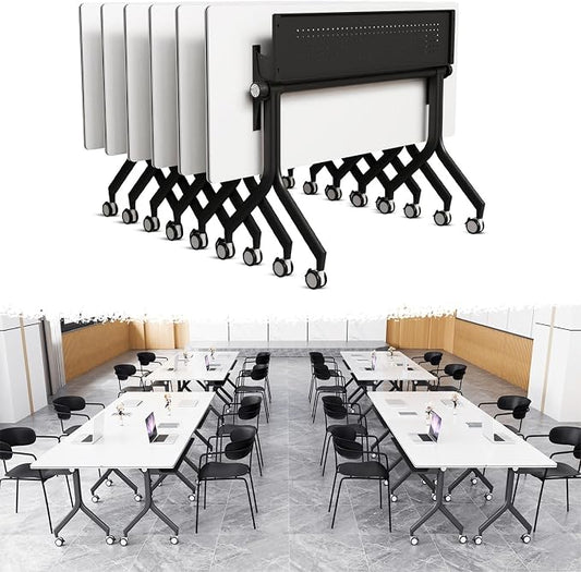 Goakwwuz Conference Room Table, Folding Conference Tables, Thicken Grey Tabletop by Goakwwuz