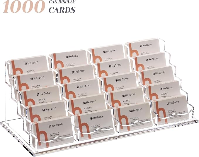 HeZone Business Card Holder for Desk Multiple Cards Display Stand Rack for - Image 2
