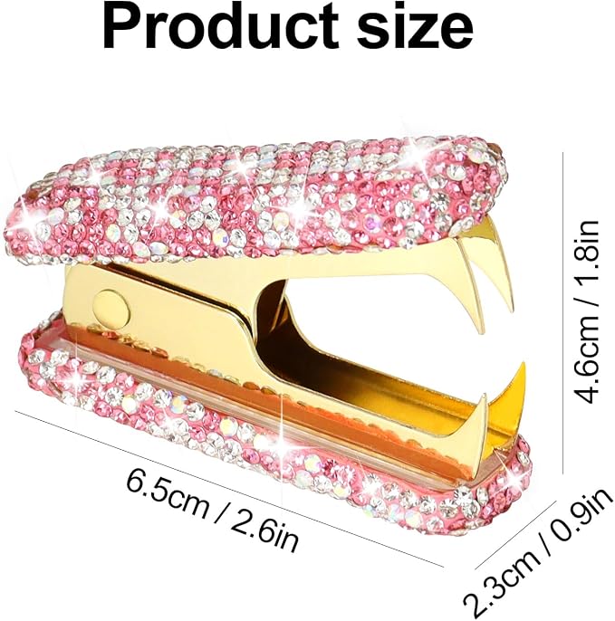 Pink Bling Rhinestone Staple Remover, Cute Crystal Thumb Tack Puller - Image 4