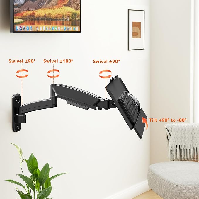 Keyboard Tray Wall Mount, Sit-Stand 26 Inch Keyboard and Mouse Stand, Height - Image 4