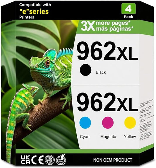 962XL Printer Ink Cartridges Combo Pack 962XL 962 HP962XL HP962XL/962 Compatible for HP 962XL for HP Combo Pack for Officejet Pro 9015e | 9015 9025e | 9025 9020e | 9020 9018e | 9018 9010e | 9010-DeskLoop Office