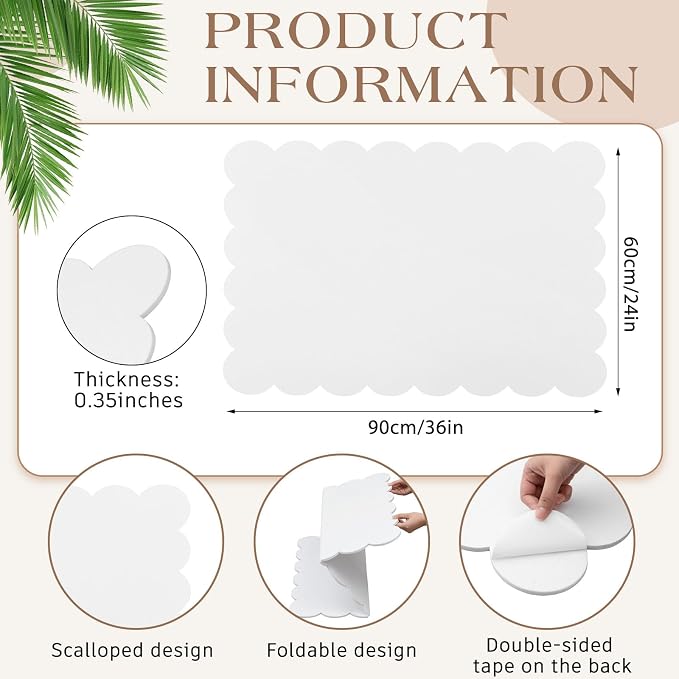 Mooliwe Scalloped Felt Bulletin Board Foldable Pin Cork Board Alternative - Image 2