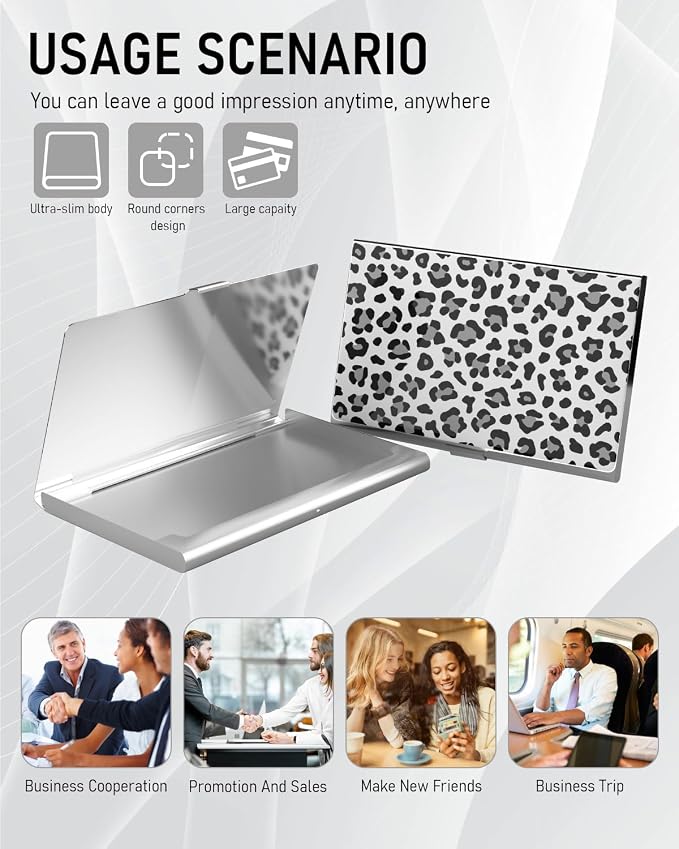 Business Card Metal Slim Organizer, Professional Stainless Steel Square Pocket - Image 6