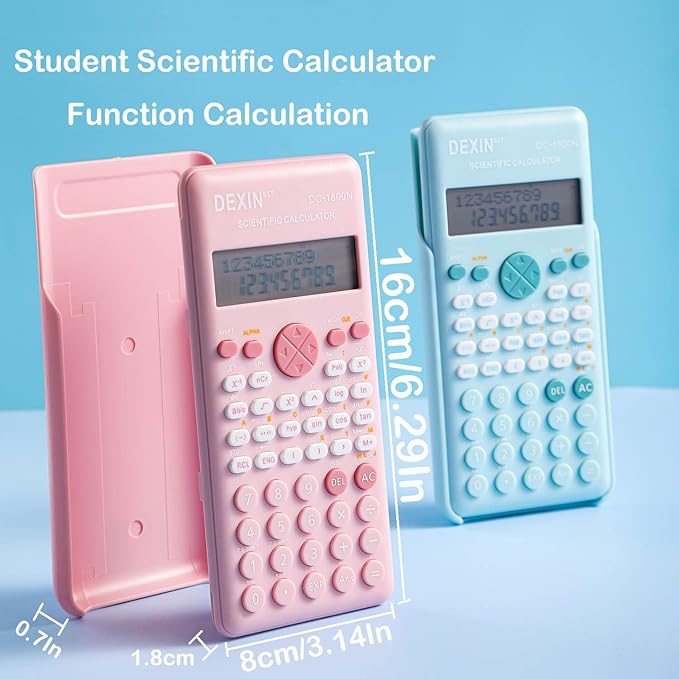 Scientific Calculators for Students, 240 Functions 2-Line Standard Scientific Calculator, Cute School Office Supplies，Math Calculator for School (Pink)-DeskLoop Office
