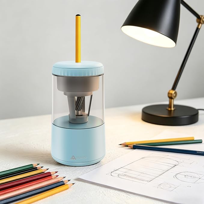 SUNZO Electric Pencil Sharpener, Fully Automatic Sharpener - Image 2